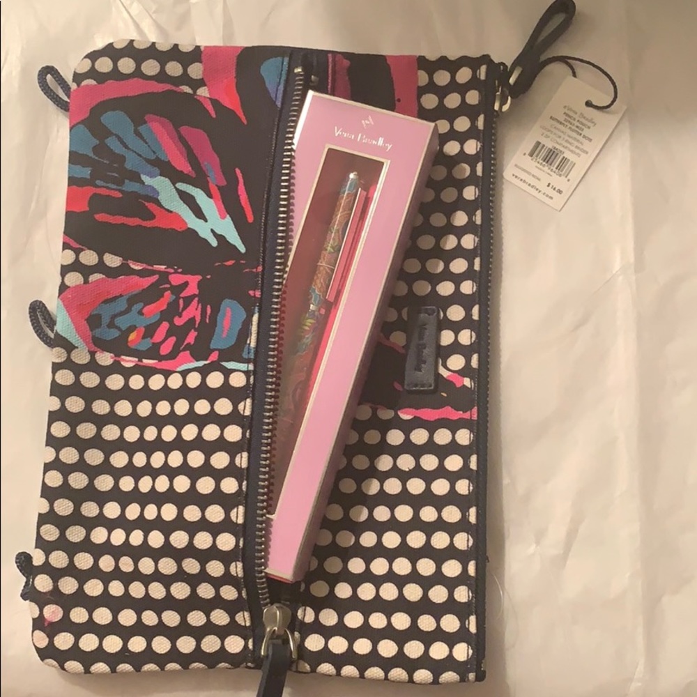 Vera Bradley Pencil Pouch Butterfly Polka Dots